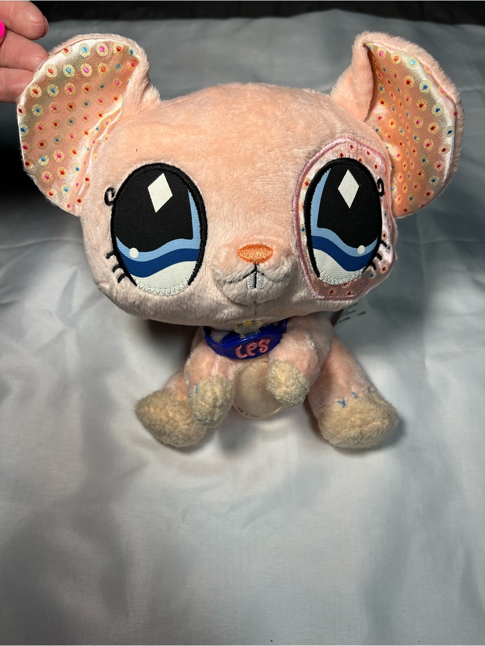2007 Hasbro Littlest Pet Shop VIP Peach Pink Mouse Plush Stuffed Animal Tags